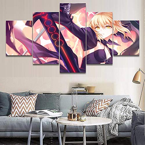 MYJXKL 5 impressions sur toile Impression Sur Toile Affiche Décor À La Maison 5 Pcs Anime Peinture Mur Art Photo Salon Modulaire Encadrée Cover