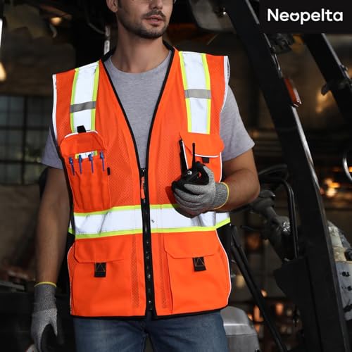 Neopelta Heavy Duty Reflective Safety Vest Made with 3M Tape Orange Mesh 2X by Neopelta - Used condition - Image 6