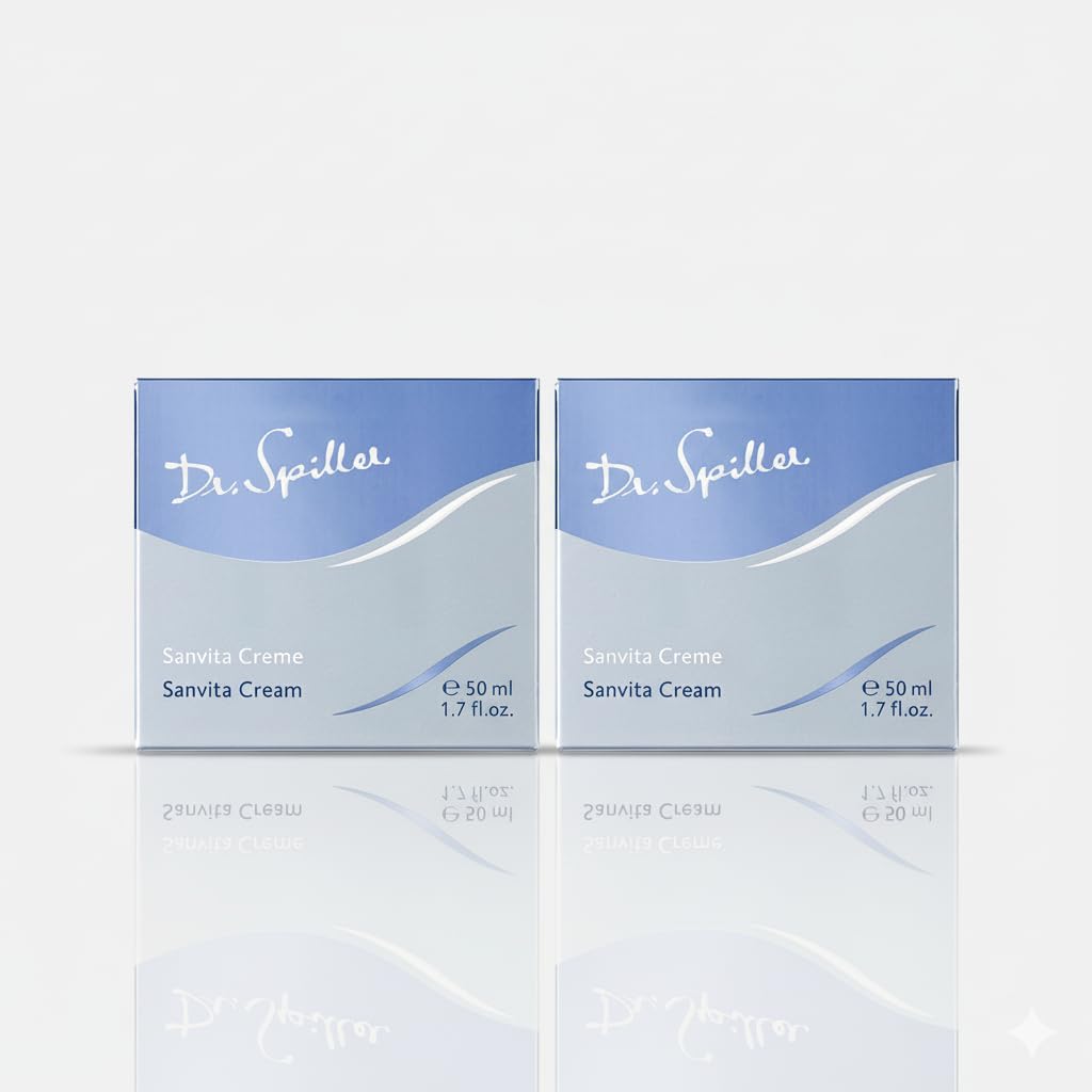 Dr. Spiller Sanvita Cream – Revitalisierende 24h-Creme mit Grüntee, Ginseng & Olivenöl für empfindliche, trockene & umweltgestresste Haut (2 x 50 ml)