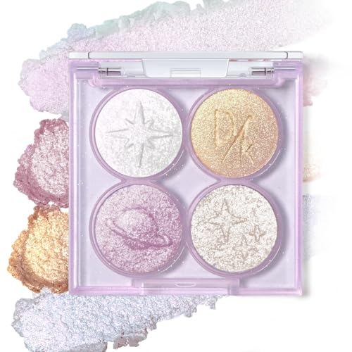 BelleFlair Paleta de Sombras de Ojos con Purpurina Duocromo Holográfico Metálico, Sombra de Ojos Cremosa Camaleón para Maquillaje de Ojos Brillante