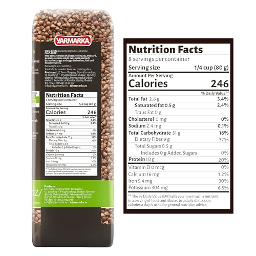 image for Yarmarka Farm Rosted Buckwheat Groats 700g/1.54lb Non GMO, Rich in Iro