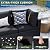 Aoxun 15 Piece Patio Furniture Set with 44” Fire Pit Table Wicker Rattan Patio Sectional Sofa Set Outdoor Seating Furniture with Thickened Cushion, Black