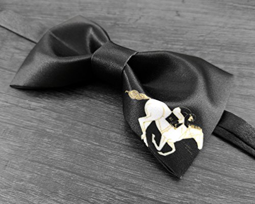 Image of GUUNIEE Men's Satin Silk Racehorse Bow Ties Pre-tied Solid Horse Racing Bowtie