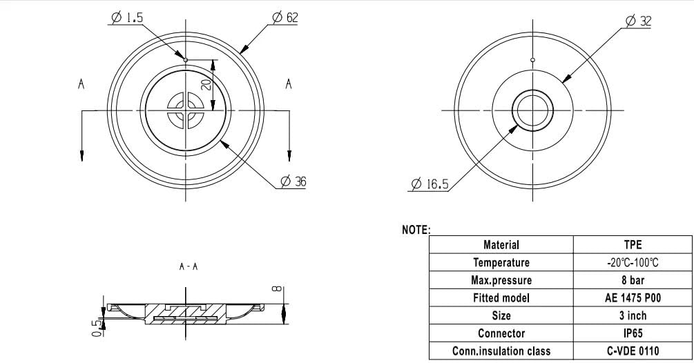 M/D50 2 Inch AE1450B AE2450B AE1460B AE2460B Dust Collector Pulse Jet Valve TPE Diaphragm Membrane Repair Kit