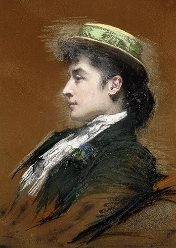 Pintura mural decorativa retrato de Mme Lebegue: cuadro de lienzo vintage de 60x90cm