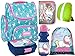6 Teile Set Einhorn Unicorn Pferd Ranzen Set Schulranzen Tornister Schultasche Federmappe Turnbeutel Trinkflasche Brotdose
