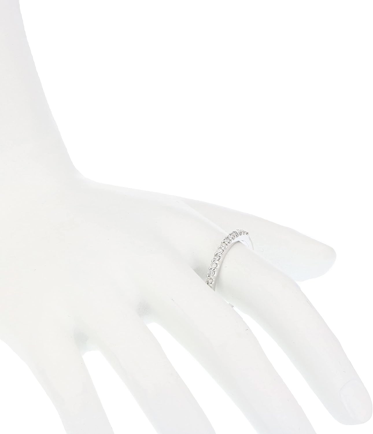VIR JEWELS 1/5 carat (ctw) Diamond Wedding Anniversary Band for Women, Half Eternity Round Diamond Engagement Ring 14K White Gold Prong Pave Set 0.20 cttw, Size 4-10