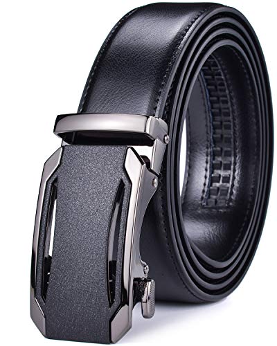 Image of Beltox Men Leather Belt w Slide Ratchet Interchangeable Buckle