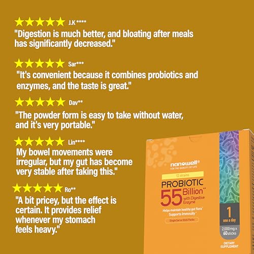 NANOWELL Probiotic with Digestive Enzymes Stick Packs