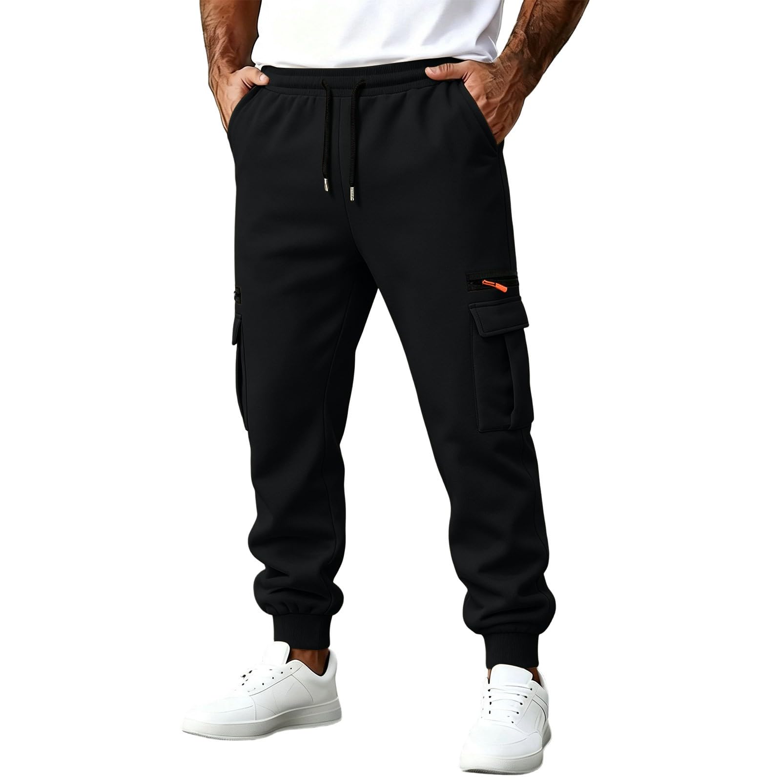 Jogginghose Herren Cargohose Winter Freizeithose Trainingshose Sweatpants