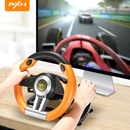 PXN Racing Wheel - Gaming Steering Wheel for PC, V3II 180 Degree Driving Volante PC Universal Usb Car Racing with Pedal for PS4, PS3,Xbox Series X|S, Xbox One