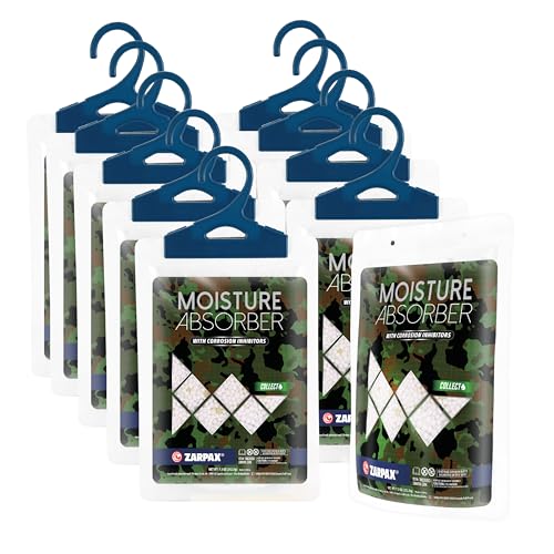 Zarpax Moisture Absorbers for Gun Safe 7.5 oz/212g - Dehumidifier Prevents Corrosion - Protects Gear - Desiccant Removes Excess Moisture - Set of 10