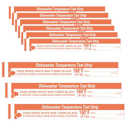 Image of Relaxweex 75 Pcs Dishwasher Temperature Strips Dishwasher 160 F Temp Stickers 160 Degree Dish Washer Heat Test Labels for Temperature Test