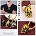 FaithHeart Colgante Cabeza Esquelético Chapado en Oro Amarillo 18K Collar Moderno para...