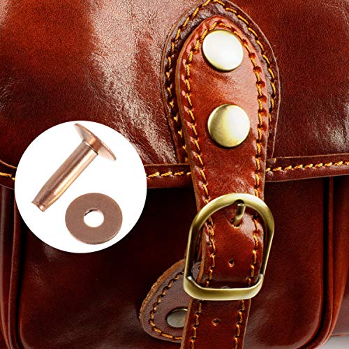 Exceart Kit de Rebites e Rebarbas de Cobre com 20 Conjuntos de Rebites de Couro Rebites de Cobre Kit