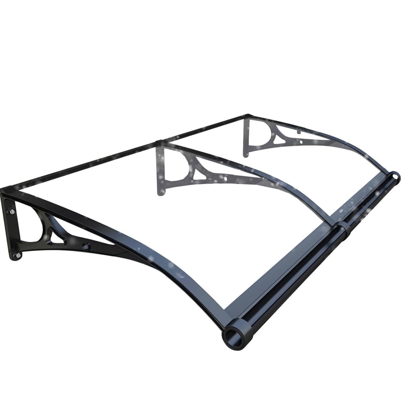 Auvent marquise de porte extérieur transparent 80x240cm polycarbonate polycarbonate avec gouttière