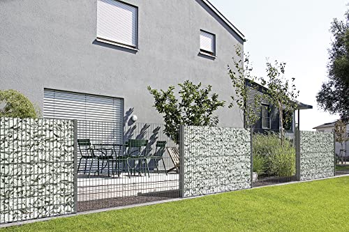 Alberts 665333 Zaungabionen Step² | verschiedene Längen und Höhen | zum Einbetonieren | anthrazit | Mattenbreite 200 cm | Höhe 100 cm | Länge 10 m