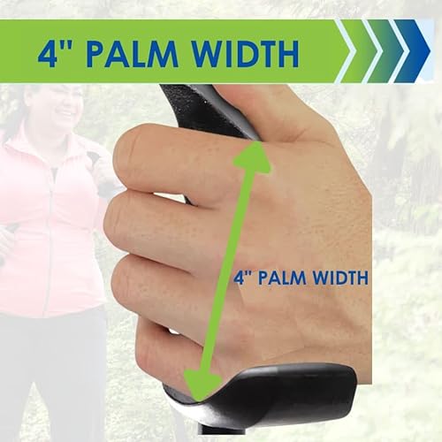 Miniatura 5 de York Nordic Bastones de senderismo motivadores grandes y altos para equilibrio y rehabilitación, 2 piezas, fuertes bloqueos de botón, patas de goma