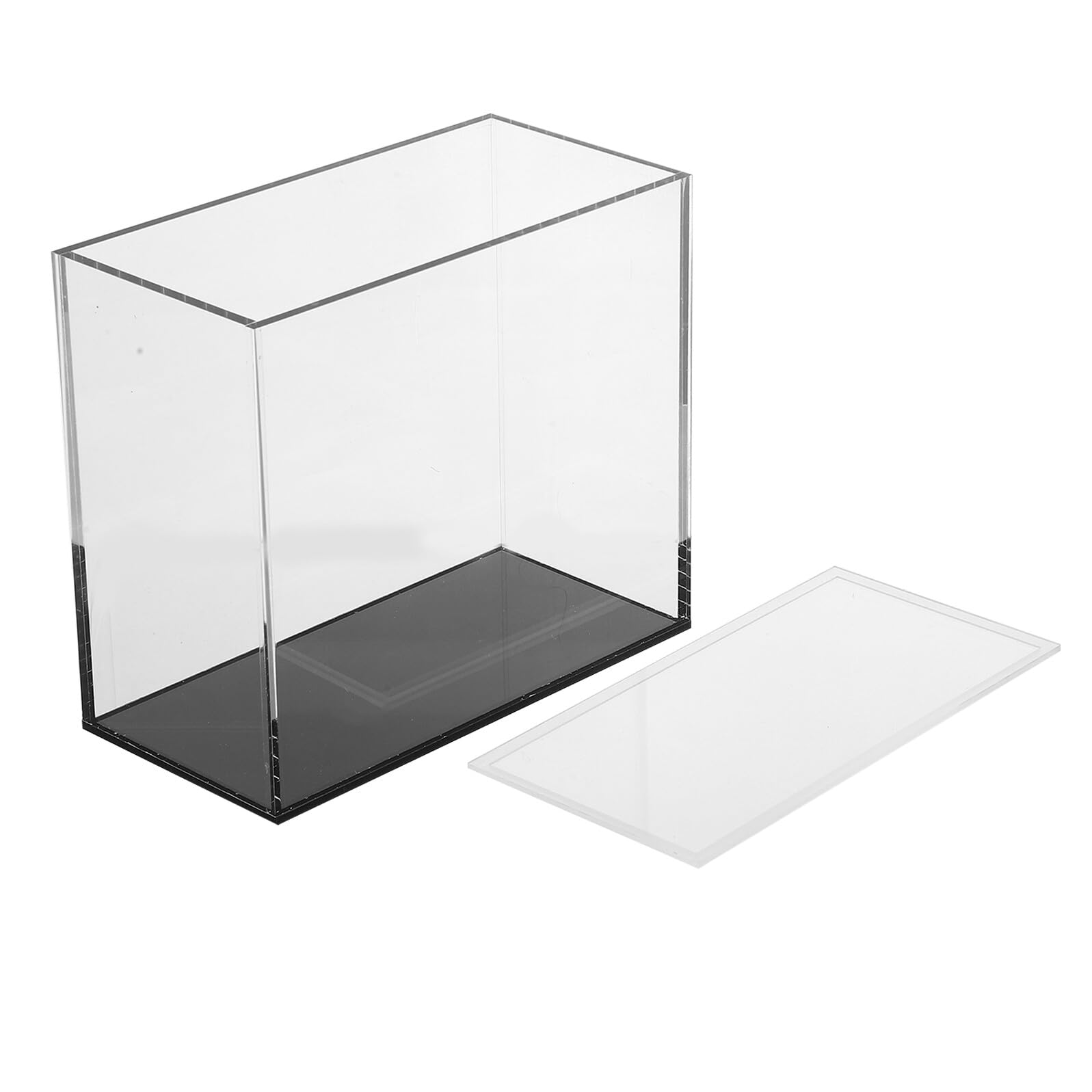 Vitrina de Figuras Transparente de Acrílico con Tapa Antipolvo, Apilable y Compacta, Soporte para Figuras de Acción y Colección, Adecuado para Exhibición y Almacenamiento en