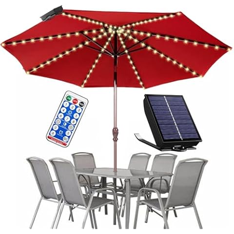 PULIVIA Solar Umbrella Lights Outdoor Cover