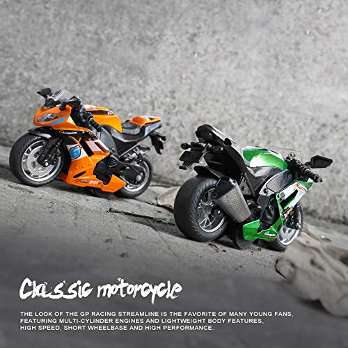 image for Gilumza Pull Back Vehicles Race Motorcycle Toys, Friction Powered Die 