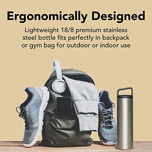 Miir, Climate+ Wide Mouth Bottle, Stainless Steel, Double-Wall Vacuum-Insulated, Silver, 20 Fluid Ounces #TOP2