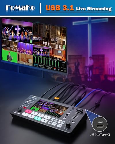 Image of FoMaKo 4k 20X PTZ Camera HDMI AI Auto Tracking,for Church Services Worship Education,NDI 6 & NDI HX3 Certified(K20UH x2+M3)