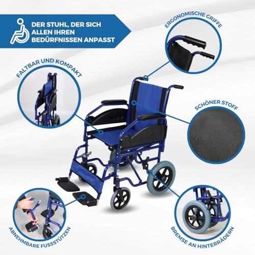 Faltbarer Rollstuhl Mobiclinic Maestranza mit Feststellbremsen