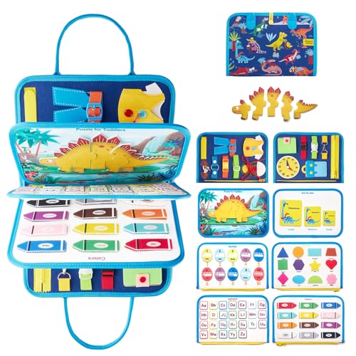 Image of Giant Cabbage Busy Board Sensory Toys for Toddlers 1 2 3 4, Toddler Travel Activities Educational Toys, Montessori Toys for 2 3 4 Year Old Boys Girls Gift, Dinosaur