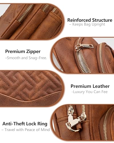 Image of Anti Theft Crossbody Bags for Women,RFID Sling Bag Travel Purse | 5 Compartments,8 RFID Slots,Hidden Pocket,Adjustable Strap,Vegan Leather