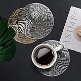 posavasos nombre en ingles  Redondos Posavasos, 6 Piezas Manteles Individuales Redondos Vintage Posavasos para Mesa de Comedor Kitchen Posavaso 10cm