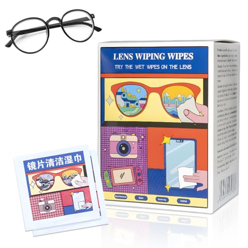 YUPZAR 100 Piezas Toallitas húmedas para gafas,toallitas limpia gafas,Limpiador portátil desechable,de secado rápido,tabletas,portátiles,computadoras,espejos