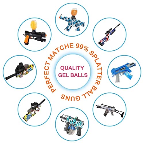 Gel Gun Ammo Splatter Ball Gun Ammo, Blue Gel Water Beads 7-8Mm For Cap Gun [10 Pack-100000 Pieces] Non-Toxic Eco-Friendly Gel Burster Bullets #TOP1