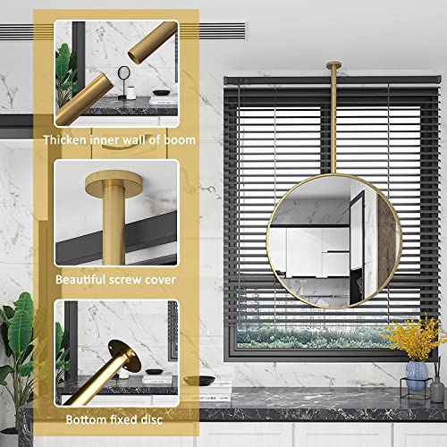 Miroir rond suspendu doré 40cm avec perche de fixation stable - 5