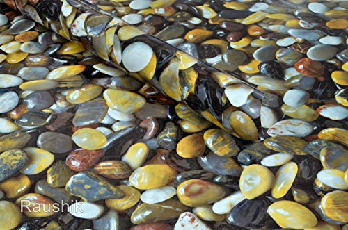 Image of Self Adhesive Gloss Vinyl Wrap Film, High Gloss Marble Furniture Film Wallpaper (12 * 120 inch, Multi-Stone)
