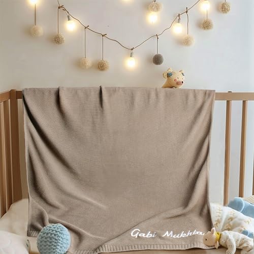 TICBIK Personalisierte Babydecke mit Namen Baumwolle, Strickdecke Baby Decke Neugeborenen Personalisiert, Babydecke Junge Mädchen Baby Geschenk Personalisiert Geschenke mit Namen