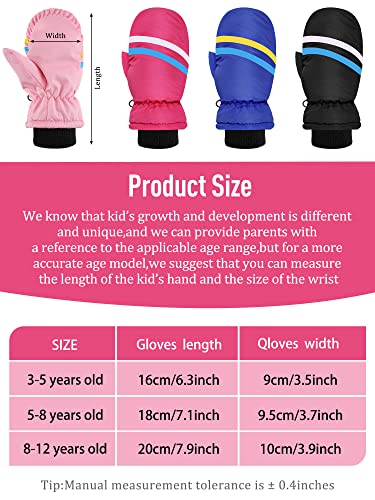 Guantes de esquí para niños impermeables con aislamiento térmico, pack de 4 colores 3