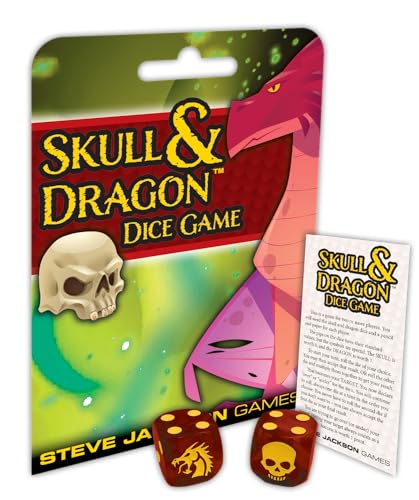 Skull and Dragon Dice Game by Steve Jackson Games, Push Your Luck Dice Game, for 2+ Players, Ages 14+