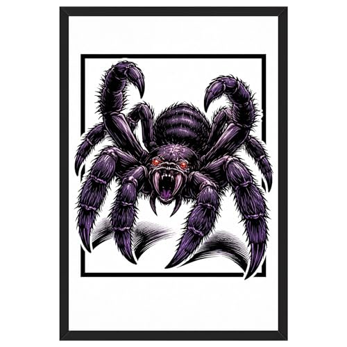 Black Framed Giant Spider Poster Canvas Print Art Gothic Modern