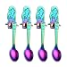 Stainless Steel Coffee Spoon Set, Tea Soup Sugar Dessert Appetizer Seasoning Bistro Spoon, Hanging Cup Spoon Kitchen Gadget (Mermaid/4 pack)