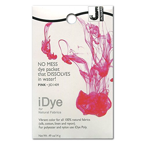 Jacquard iDye Fabric Colour, Permanent Pink for Natural Fibres, Simple Dissolvable Packet, Garment Textile Dyeing, Upcycling Cotton Linen Silk, 14g