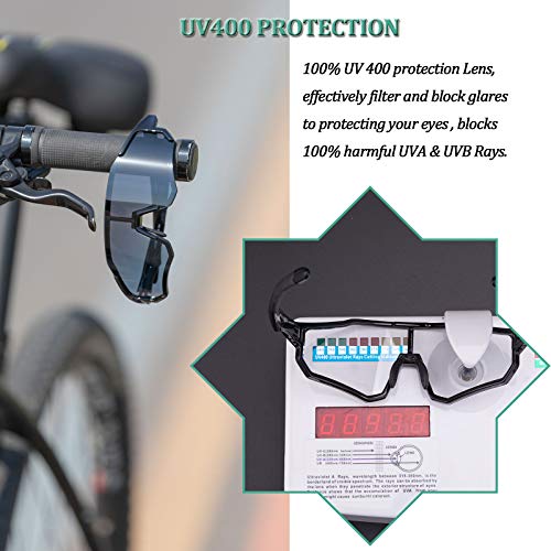 ROCKBROS Gafas Fotocromáticas de Bicicleta Protección UV400 Lente Inteligente para MTB Running Conducción Deportes al Aire Libre, Unisex - imagen 4