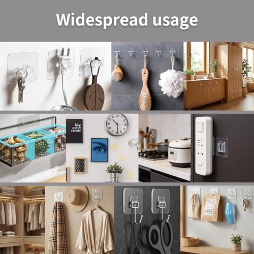 msymsyu 22 Stück Magische Haken Mehrere Stile Adhesive Hooks 6x6 CM Selbstklebende Haken 5kg (Max) TransparentHaken Klebehaken Küche für Badezimmern Küchen Wänden und Anderen Orten Klebehaken