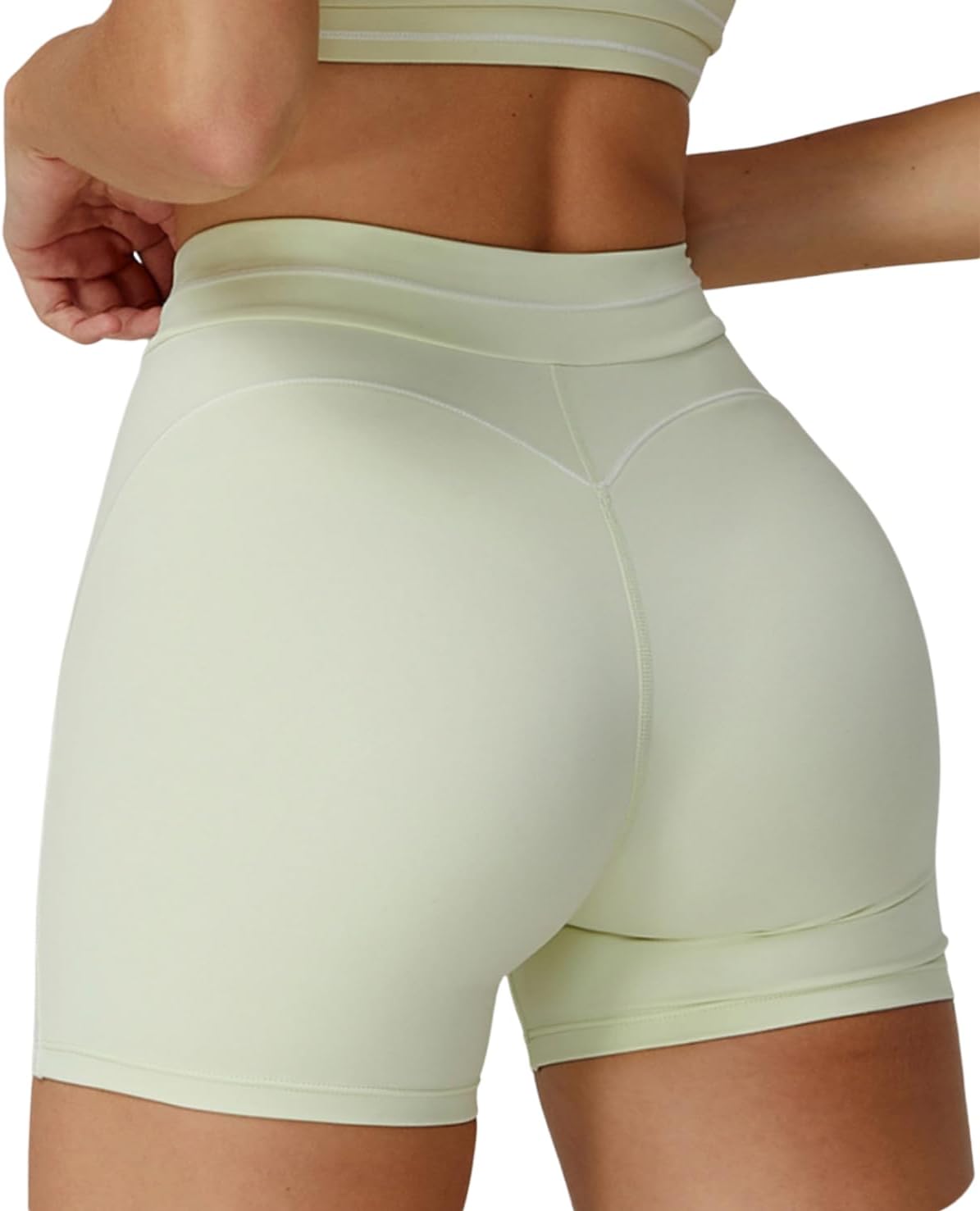 Color Block Gym Shorts for Women Workout High Waist Seamless Shorts Tummy Control Butt Lifting Biker Shorts