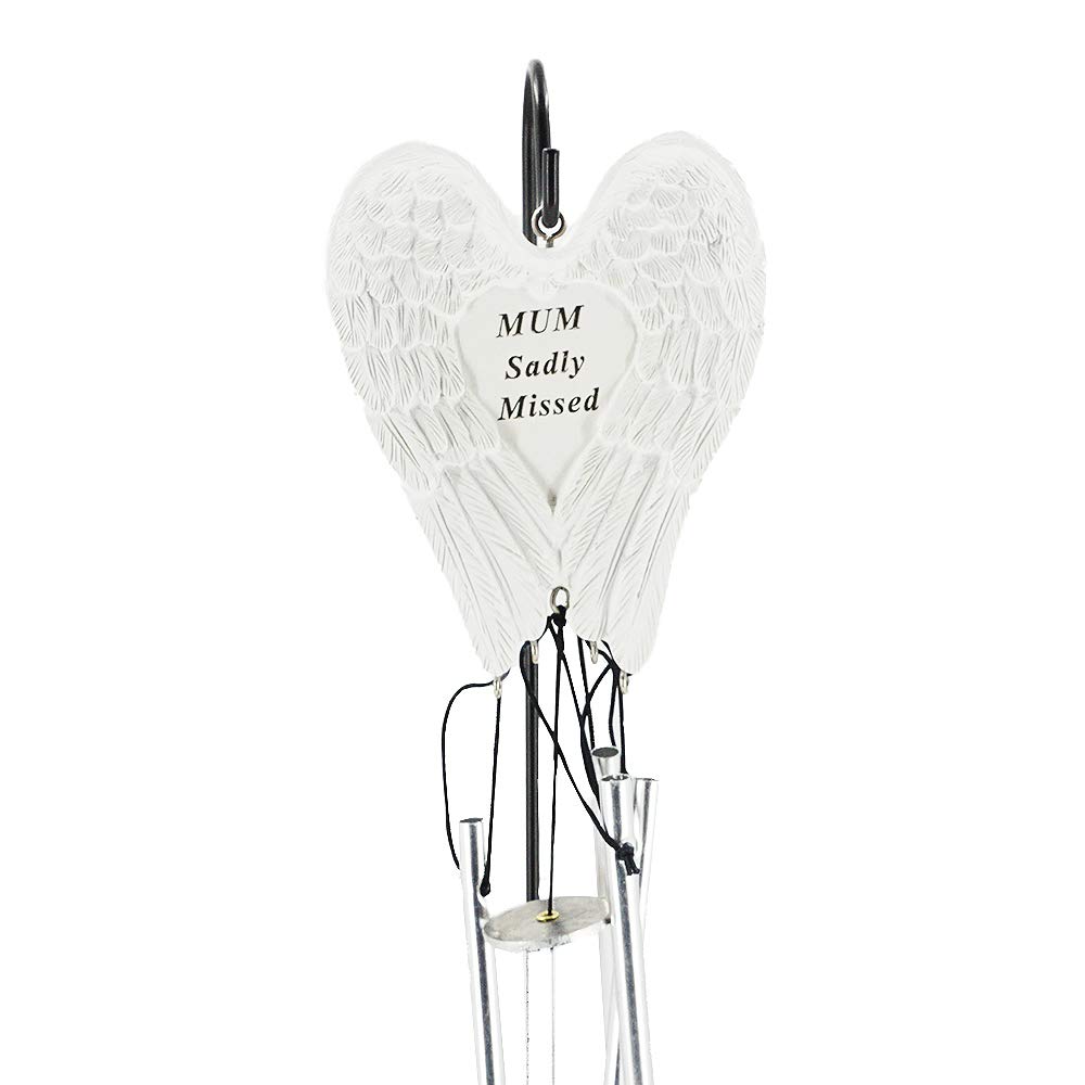 Mum Sadly Missed Guardian Angel Wings Graveside Memorial Wind Chime