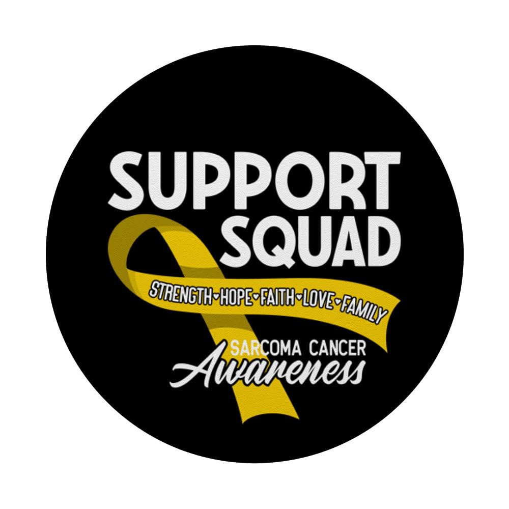 Support Awareness Squad I Sarcomata Sarcoma Cancer PopSockets Swappable PopGrip, Black - Image 3