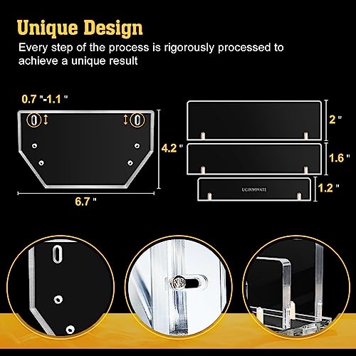 UCINNOVATE Vertical Laptop Stand, Acrylic Laptop Holder Desk with Adjustable Dock, Dual Desktop Notebook Stand Fits All MacBook/Surface/Gaming Laptop/iPad/Pro/Chromebook/HP/Dell/Computer/Keyboard - Thumbnail 3