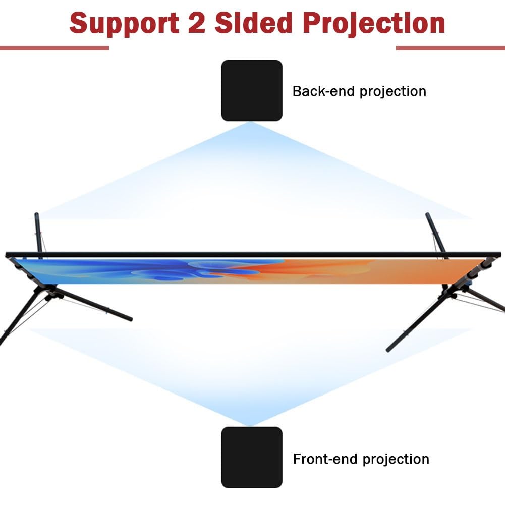 Schermo per Proiettore a Telaio Fisso da 150 Pollici con Supporto Diagonale 16:9 Schermo di Proiezione Attivo 3D 4K Ultra HD per Home Theater Festa(60 inch (L 145 x H 80 cm))