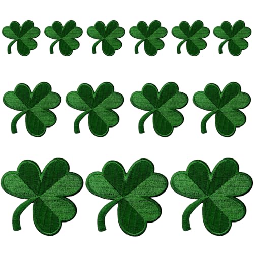 3 Sizes 12 PCS St Patricks Day Patches St Patricks Day Iron On Patch Shamrock Iron On Patch Clover Iron On Patches Lucky Patches St Patricks Day Accessories for Women