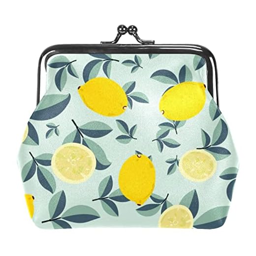 Citron clipart spänne myntväska, Flerfärg 04, 3.3x3.6 in/11x12 cm, Myntpåse